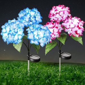 Solar Garden Flower Lights Hydrangea Flower Light for Garden