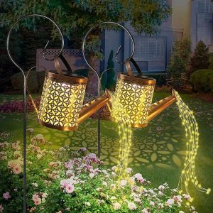 LED Garden Solar Watering Can Light For Lawn