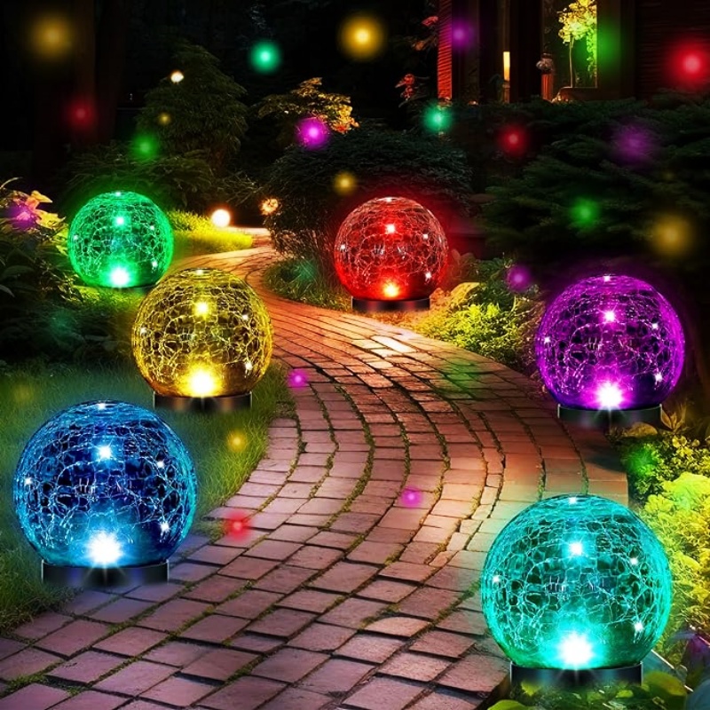 Solar Copper Wire Lamp Crack Ball Glass Jar Fairy Lighting Decoration