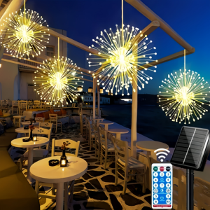 Solar Outdoor LED Christmas Fireworks Hanging Decoration Lamp