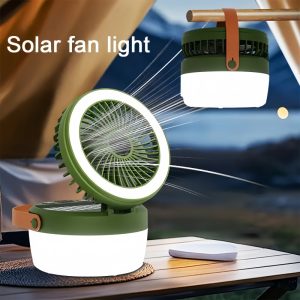 2-in-1 Outdoor Solar Fan Camping Lights for Failure Emergency