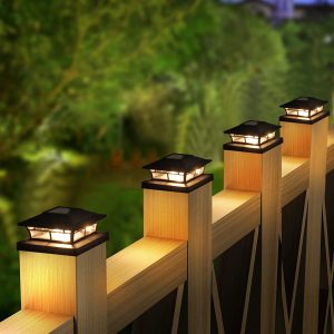 Solor Light Outdoor Garden Lantern Solar Post Cap Light Fence Post Cap