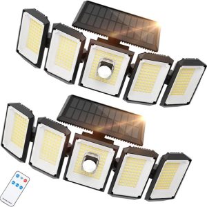 Outdoor Garden Waterproof Motion Sensor 5 Head Solar Wall Light