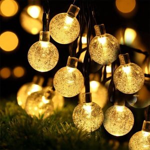 Solar Fairy String Lights Outdoor Bubble Crystal Ball  Party Decoration String Light