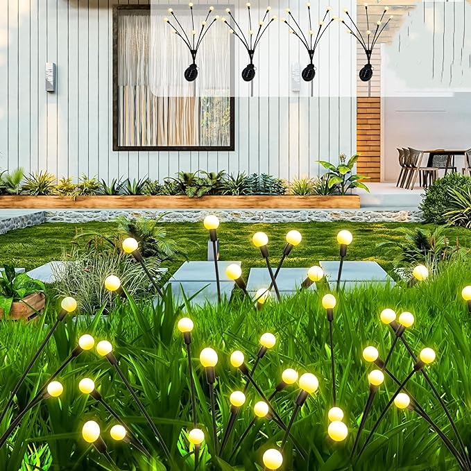 6/8/10 Heads LED Solar Garden Lights IP65 Rated Firefly-Like Illumination