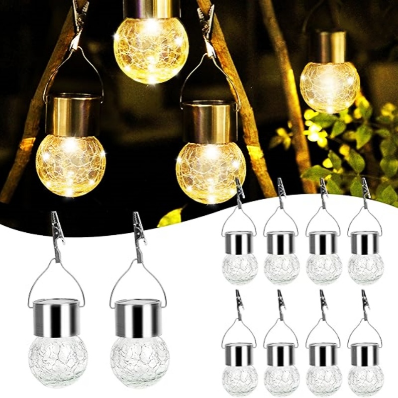 Outdoor Waterproof Solar Crack Glass Ball Hanging Decoration Lights