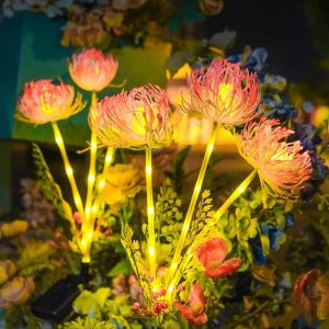 Outdoor Waterproof Solar Flower Lights For Garden Landscape Artificial Simulation