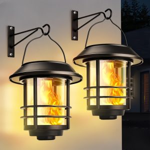 Outdoor Garden Stair Patio Porch Yard Flame Lamp Mounted Hanging Lanterns Lights