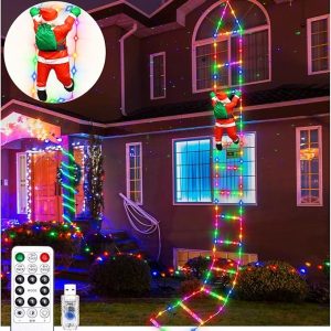 Christmas Decorative Light Ladder Santa Climbing Light Christmas Tree Wall Atmosphere Lights
