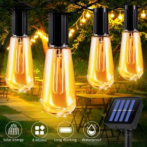 Outdoor LED String Festoon Light Holiday Lighting Christmas Patio Plug-in String Lights