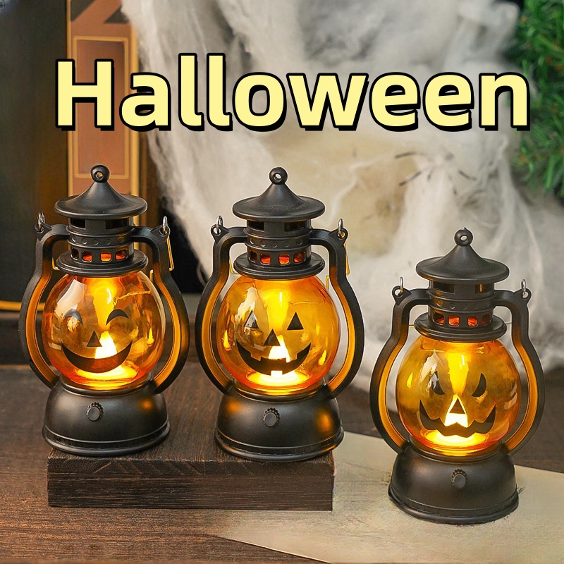 Outdoor Indoor Party Plastic Led Light Halloween Pumpkin Lamp