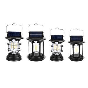 Hanging Rechargeable Battery Solar Lanterns Outdoor Camping Waterproof Lamp