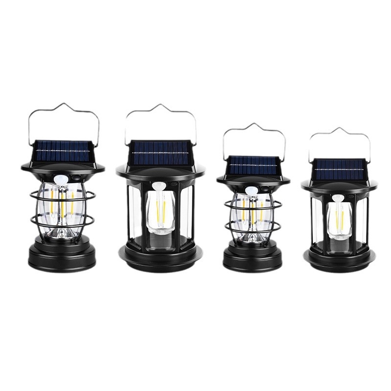 Hanging Rechargeable Battery Solar Lanterns Outdoor Camping Waterproof Lamp