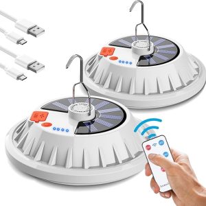 Portable Emergency Lighting Solar LED Bulb Lamp USB Outdoor Hanging Camping Lamp