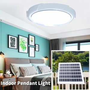 Solar Indoor Ceiling Light with Solar Panel Remote Control Indoor Solar Light