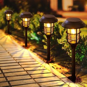 Outdoor IP65 Weatherproof Solar Lawn Lamp LED Path Light Decoration for Patio Yard Walkway